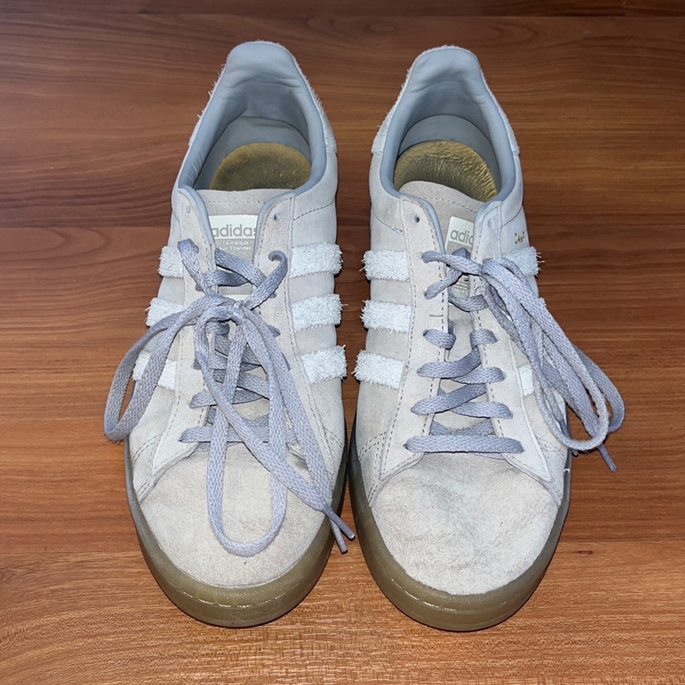 adidas Women's Beige Suede Sneakers with Gum Sole